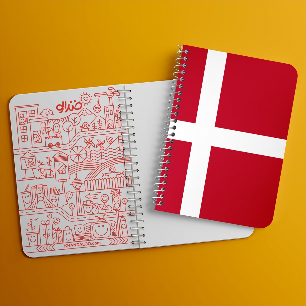 دفتر لیست خرید 50 برگ خندالو طرح پرچم دانمارک کد 20657