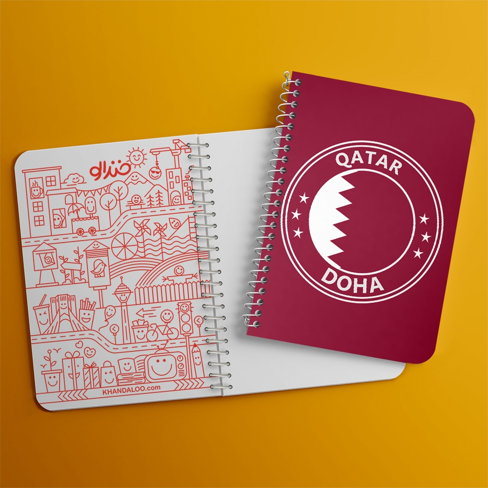 دفتر لیست خرید 50 برگ خندالو طرح پرچم قطر کد 20431