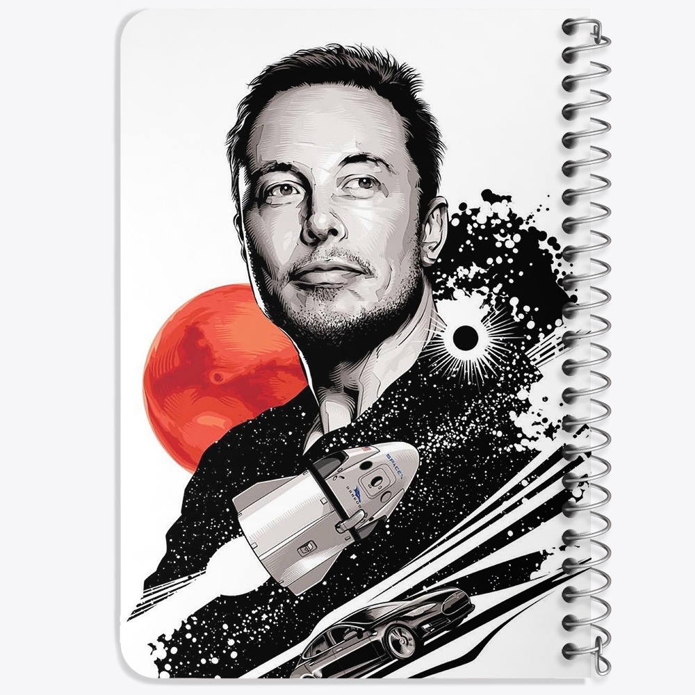 دفتر لیست خرید 50 برگ خندالو طرح ایلان ماسک Elon Musk کد 10917