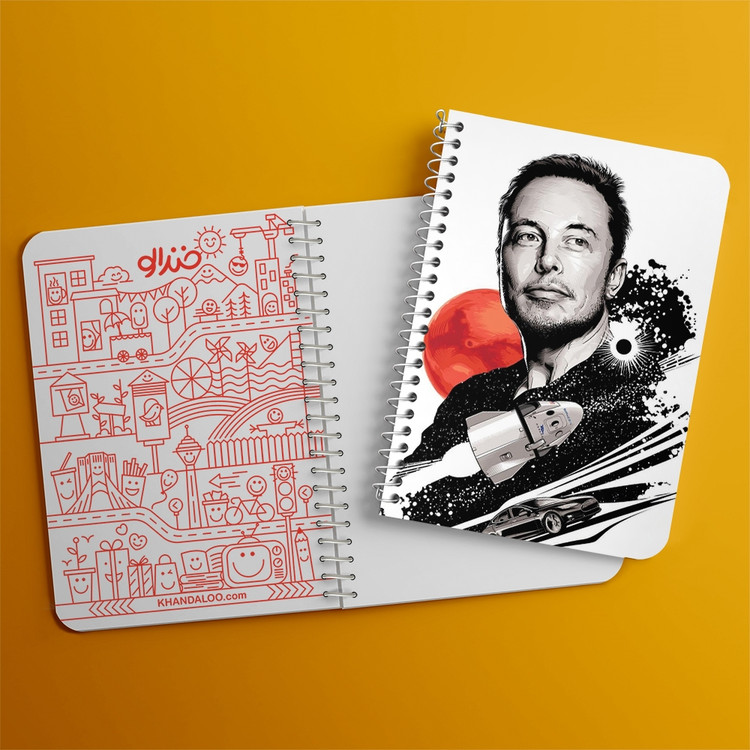 دفتر لیست خرید 50 برگ خندالو طرح ایلان ماسک Elon Musk کد 10917