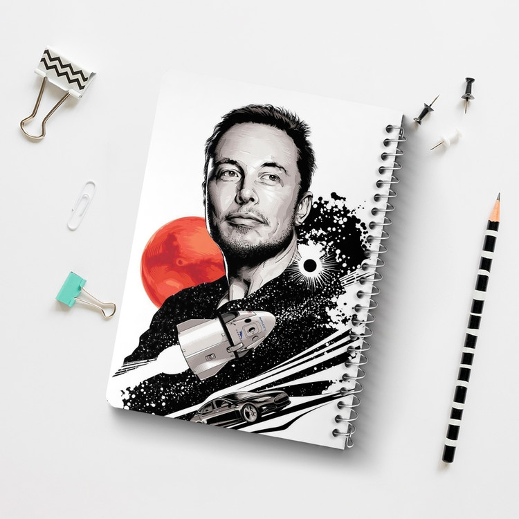 دفتر لیست خرید 50 برگ خندالو طرح ایلان ماسک Elon Musk کد 10917