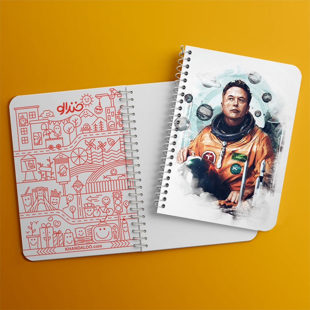 دفتر لیست خرید 50 برگ خندالو طرح ایلان ماسک Elon Musk کد 10916