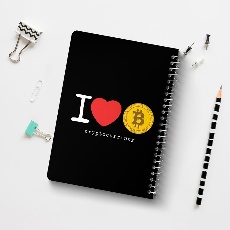 دفتر لیست خرید 50 برگ خندالو طرح I Love Bitcoin کد 10895