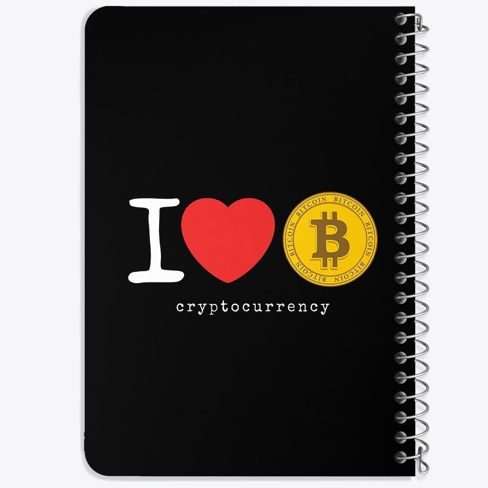 دفتر لیست خرید 50 برگ خندالو طرح I Love Bitcoin کد 10895