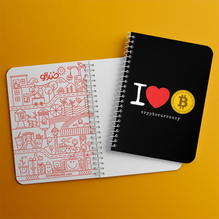 دفتر لیست خرید 50 برگ خندالو طرح I Love Bitcoin کد 10895