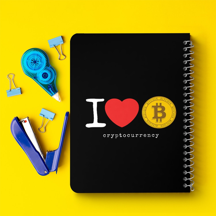 دفتر لیست خرید 50 برگ خندالو طرح I Love Bitcoin کد 10895