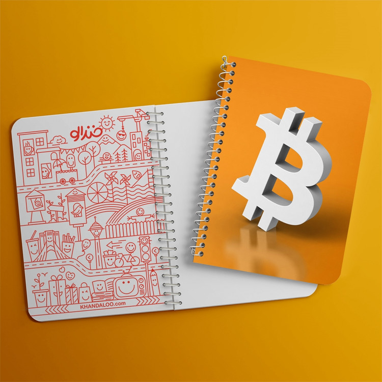 دفتر لیست خرید 50 برگ خندالو طرح ارز دیجیتال بیت کوین کد 10874