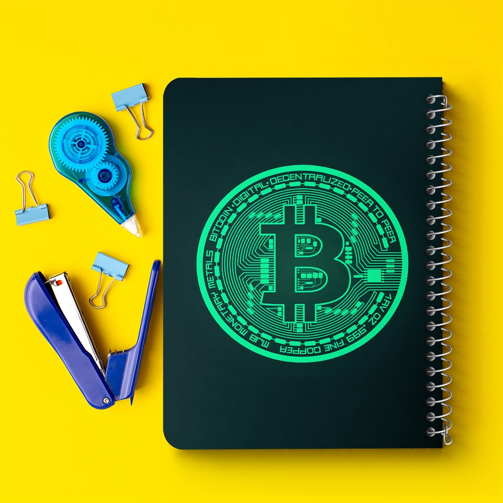 دفتر لیست خرید 50 برگ خندالو طرح ارز دیجیتال بیت کوین کد 10873