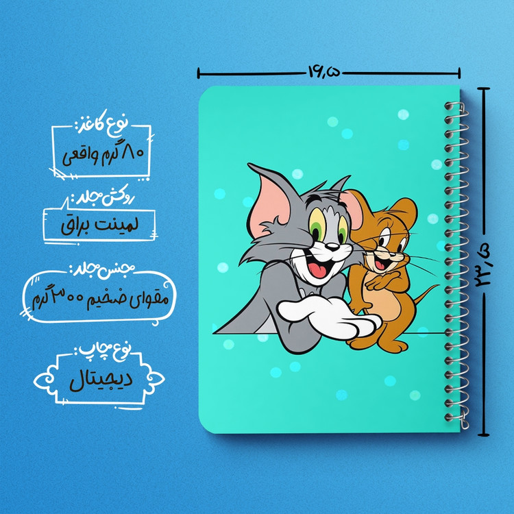 دفتر لیست خرید 50 برگ خندالو طرح تام و جری Tom And Jerry کد 10722