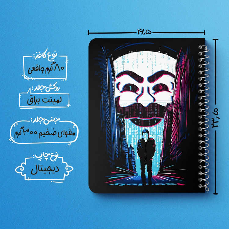 دفتر لیست خرید 50 برگ خندالو طرح سریال آقای ربات Mr.Robot کد 10235