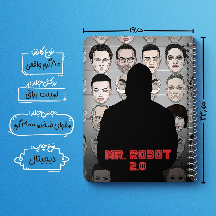 دفتر لیست خرید 50 برگ خندالو طرح سریال آقای ربات Mr.Robot کد 10230