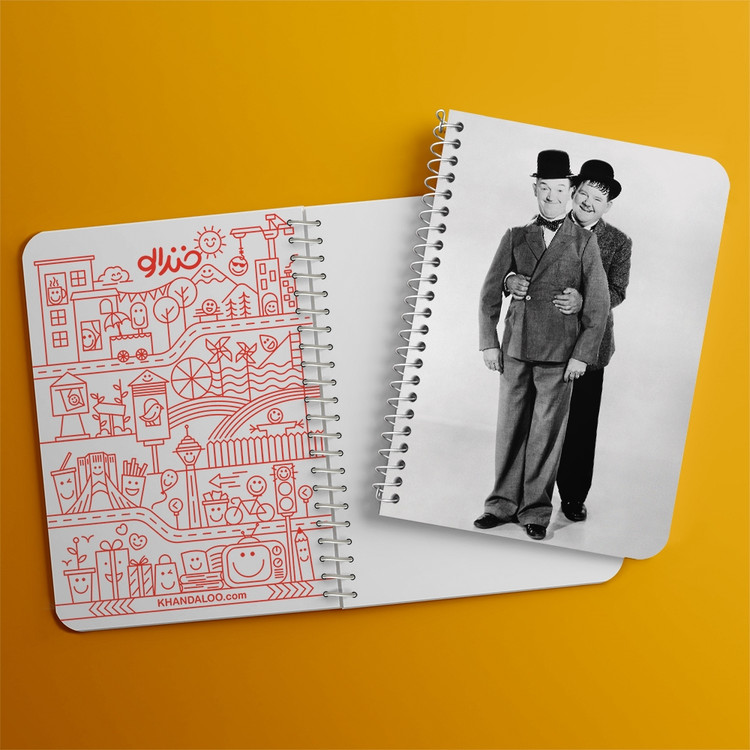 دفتر لیست خرید 50 برگ خندالو طرح لورل و هاردی Laurel and Hardy کد 10053