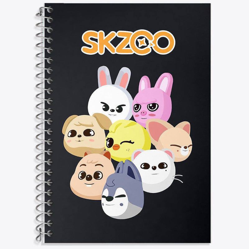 دفتر زبان دوخط 50 برگ خندالو طرح اسکیزو استری کیدز (Skzoo Stray Kids) کد F13041