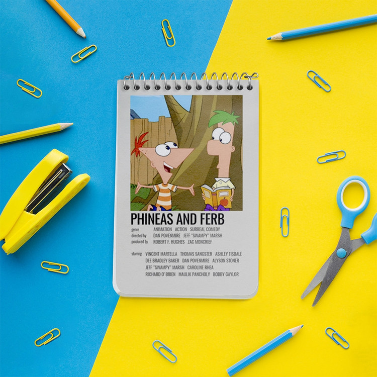 دفتر یادداشت 50 برگ خندالو طرح فینیس و فرب (Phineas and Ferb) کد F13207