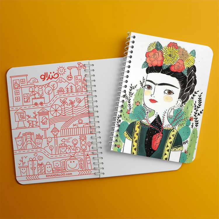 دفتر لیست خرید 50 برگ خندالو طرح فریدا کالو Frida Kahlo کد 3716
