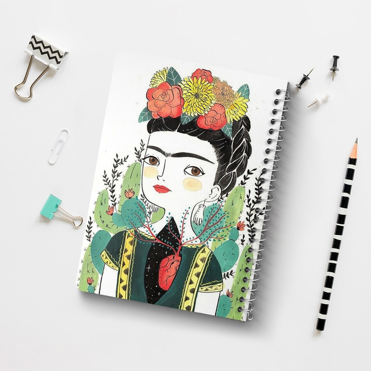 دفتر لیست خرید 50 برگ خندالو طرح فریدا کالو Frida Kahlo کد 3716
