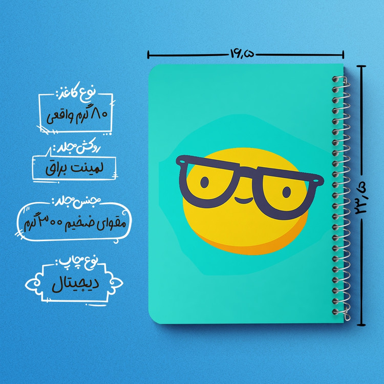 دفتر لیست خرید 50 برگ خندالو طرح ایموجی Emoji کد 3013