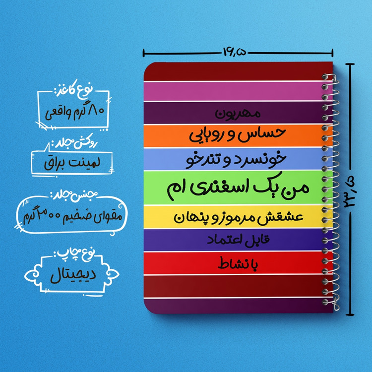 دفتر لیست خرید 50 برگ خندالو طرح ماه تولد اسفند کد 2320