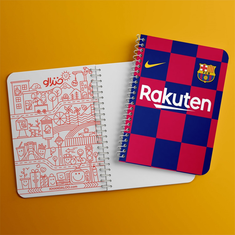 دفتر لیست خرید 50 برگ خندالو طرح باشگاه بارسلونا FC Barcelona کد 2143