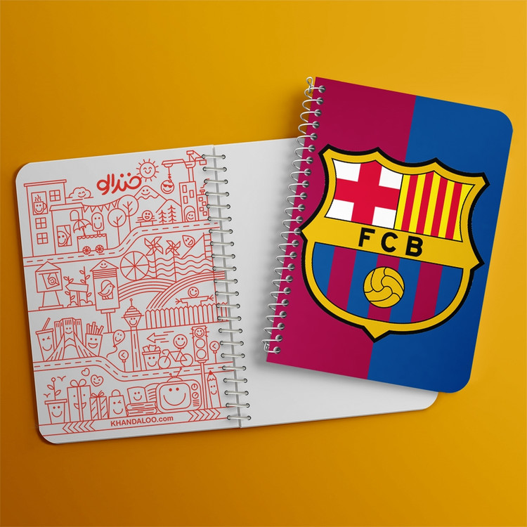 دفتر لیست خرید 50 برگ خندالو طرح باشگاه بارسلونا FC Barcelona کد 2094