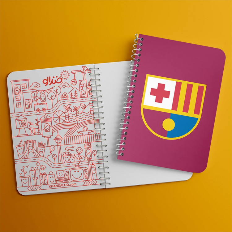 دفتر لیست خرید 50 برگ خندالو طرح باشگاه بارسلونا FC Barcelona کد 2038
