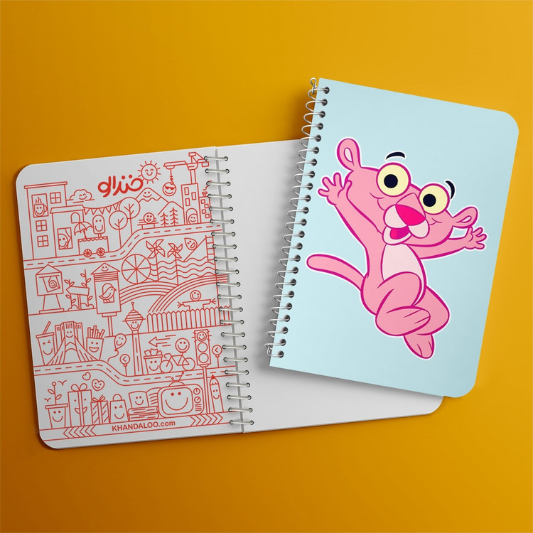 دفتر لیست خرید 50 برگ خندالو طرح پلنگ صورتی Pink Panther کد 1400