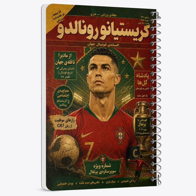 دفتر نقطه ای 50 برگ خندالو طرح کریستیانو رونالدو (Cristiano Ronaldo) کد F14693