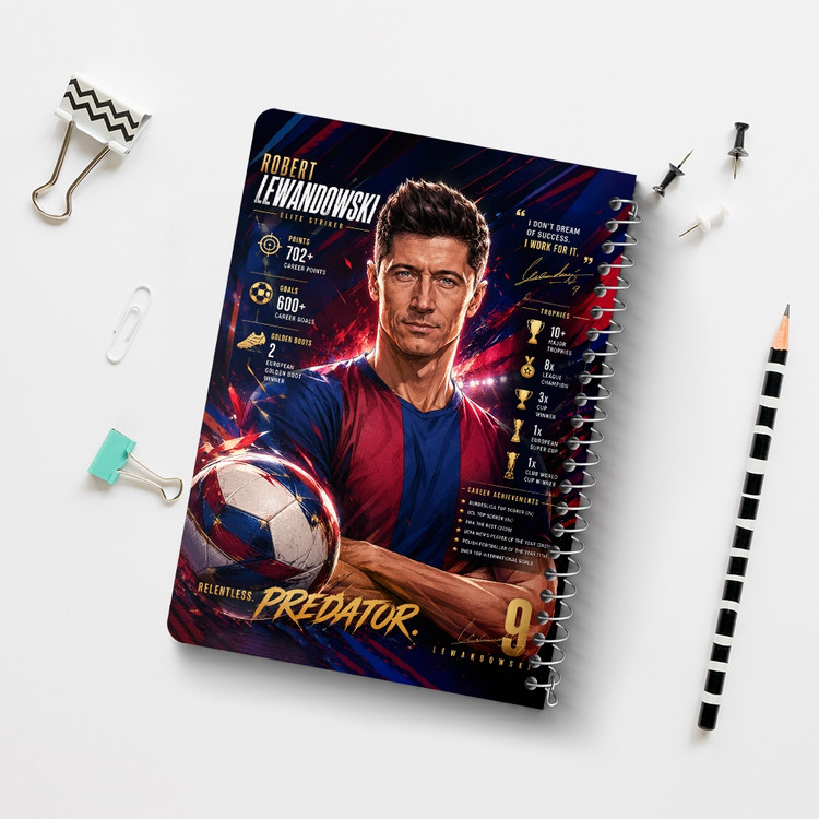 دفتر نقطه ای 50 برگ خندالو طرح روبرت لواندوفسکی (Robert Lewandowski) کد F14672