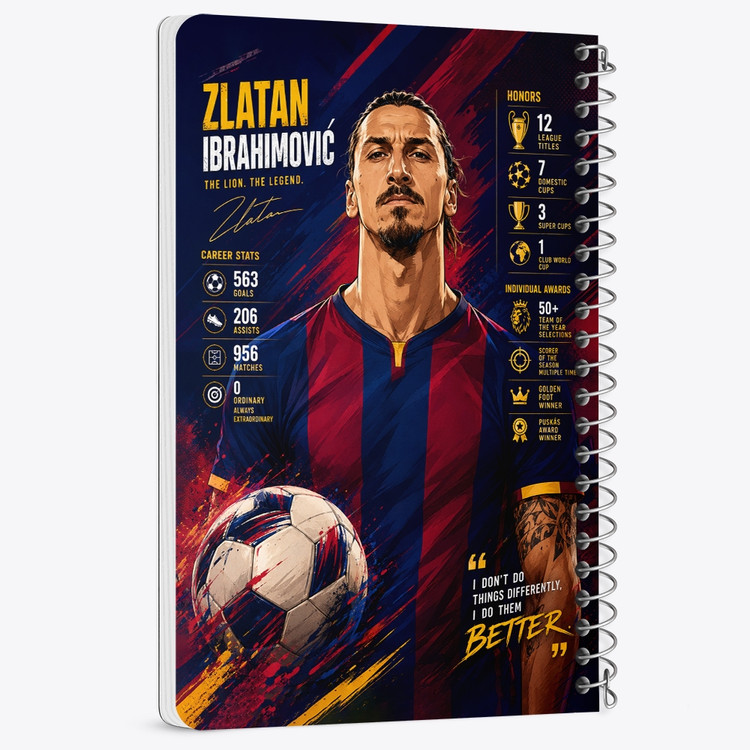 دفتر نقطه ای 50 برگ خندالو طرح زلاتان ابراهیموویچ (Zlatan Ibrahimović) کد F14664
