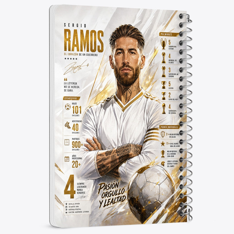 دفتر نقطه ای 50 برگ خندالو طرح سرخیو راموس (Sergio Ramos) کد F14662