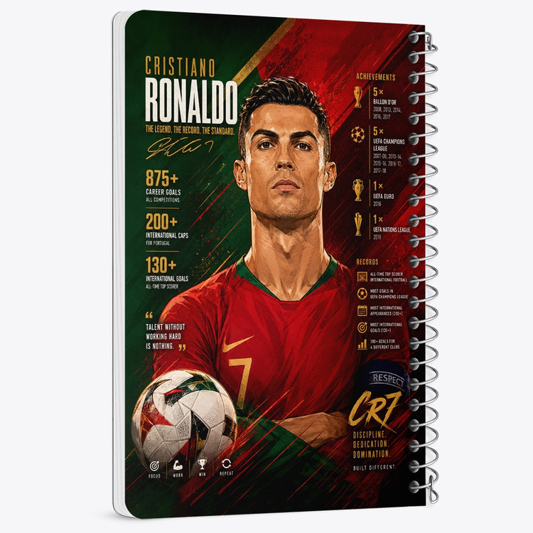 دفتر نقطه ای 50 برگ خندالو طرح کریستیانو رونالدو (Cristiano Ronaldo) کد F14656