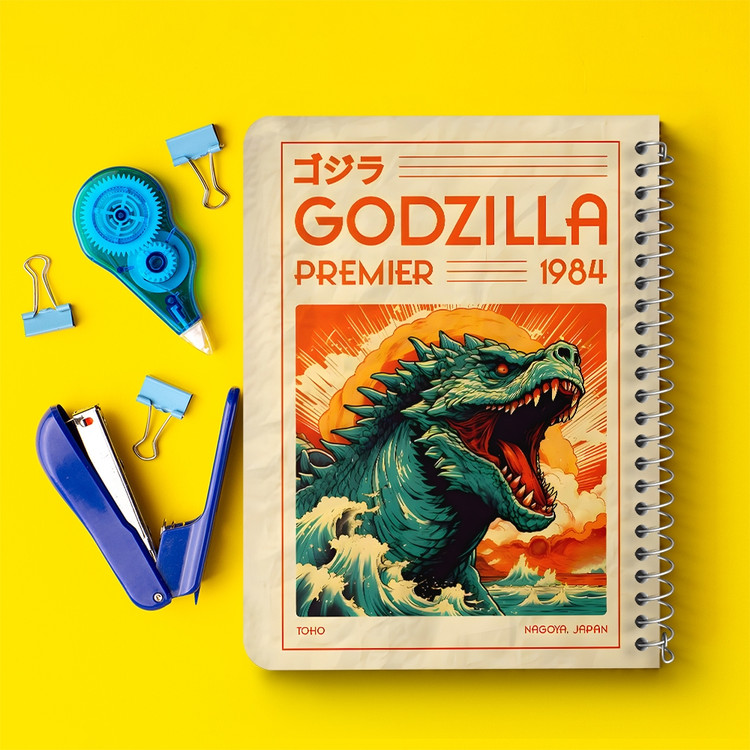 دفتر نقطه ای 50 برگ خندالو طرح فیلم گودزیلا (Movie Godzilla) کد F14612