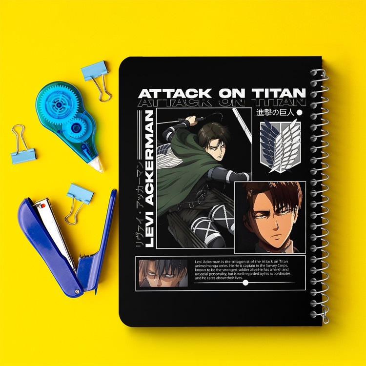 دفتر نقطه ای 50 برگ خندالو طرح لیوای اتک آن تایتان (Attack On Titan) کد F14595