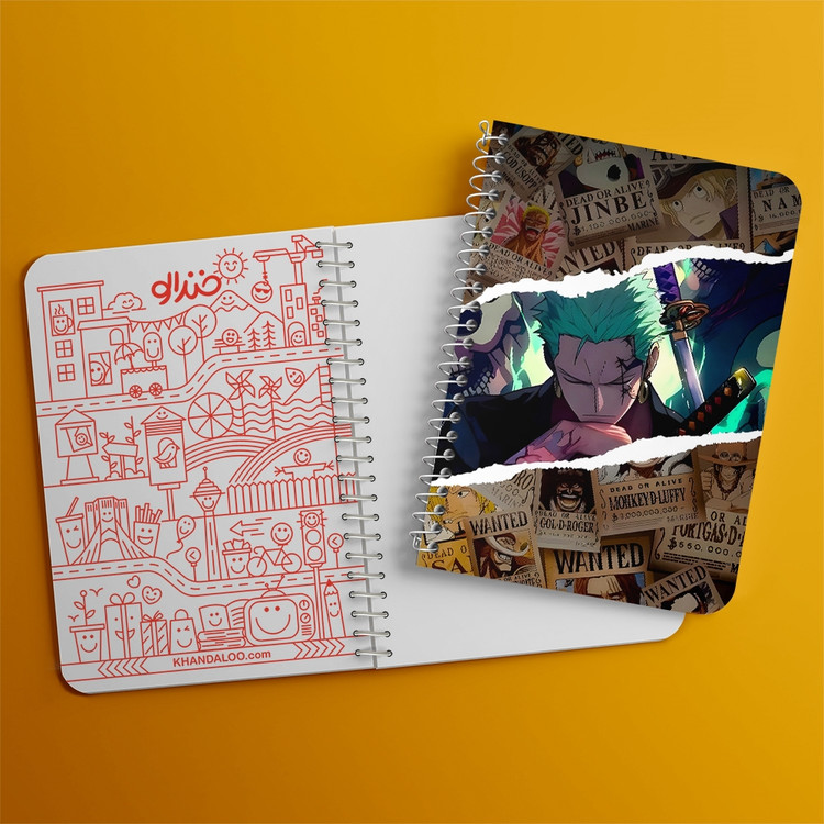 دفتر نقطه ای 50 برگ خندالو طرح زورو وان پیس (One Piece) کد F14457