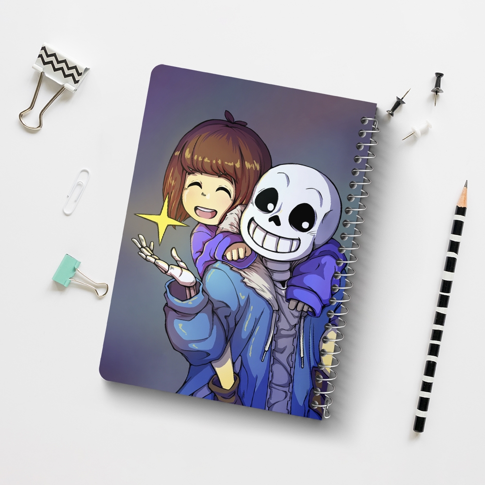 دفتر نقطه ای 50 برگ خندالو طرح آندرتیل (Undertale) کد F14442