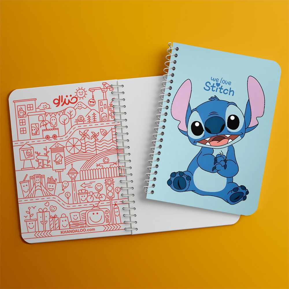 دفتر نقطه ای 50 برگ خندالو طرح استیچ (Stitch) کد F14433