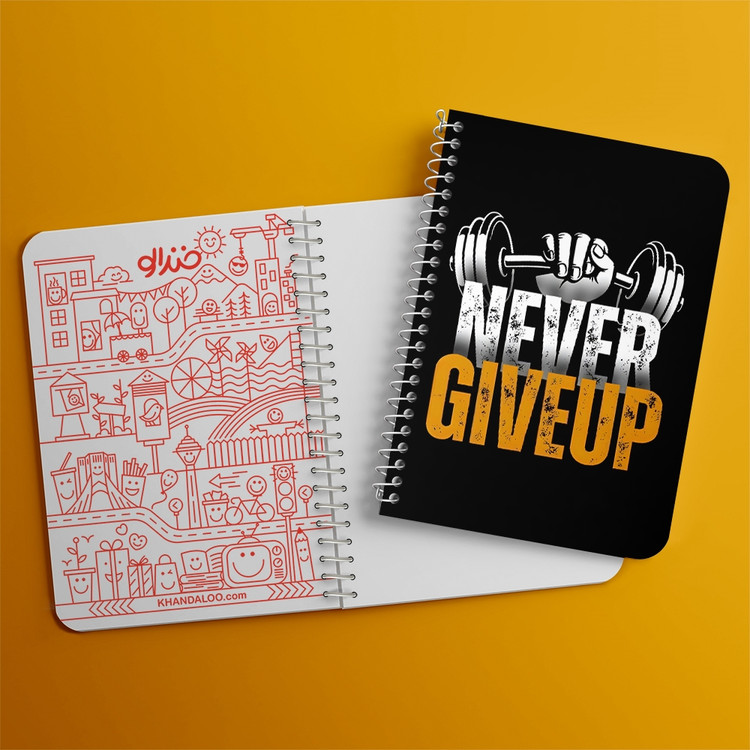 دفتر نقطه ای 50 برگ خندالو طرح Never Give Up کد F14428