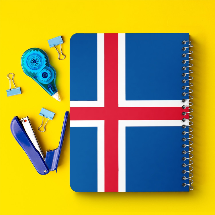 دفتر نقطه ای 50 برگ خندالو طرح پرچم ایسلند (Iceland) کد 38483
