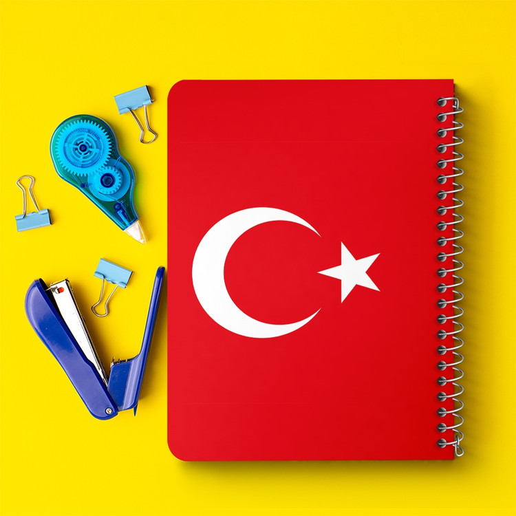دفتر نقطه ای 50 برگ خندالو طرح پرچم ترکیه (Turkey) کد 38465