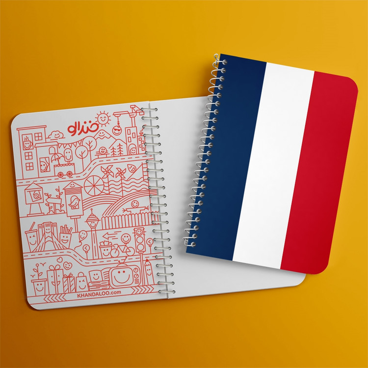 دفتر نقطه ای 50 برگ خندالو طرح پرچم فرانسه (France) کد 38458