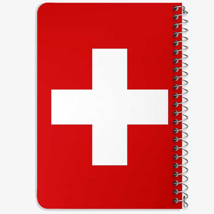دفتر نقطه ای 50 برگ خندالو طرح پرچم سوئیس (Switzerland) کد 38452
