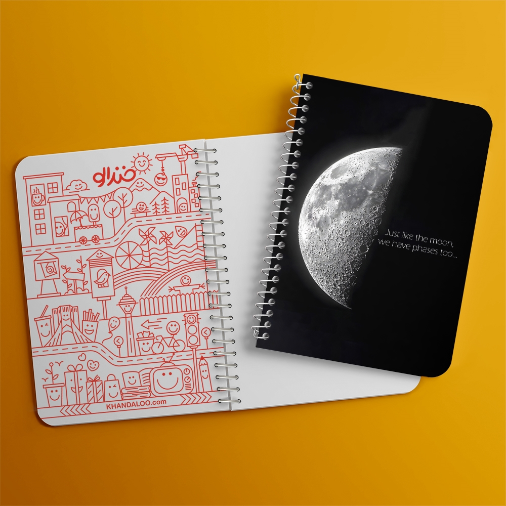 دفتر نقطه ای 50 برگ خندالو طرح ماه (Moon) کد 38057