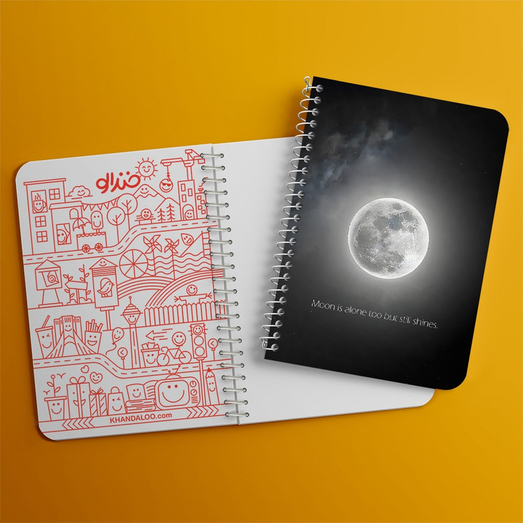 دفتر نقطه ای 50 برگ خندالو طرح ماه (Moon) کد 38050