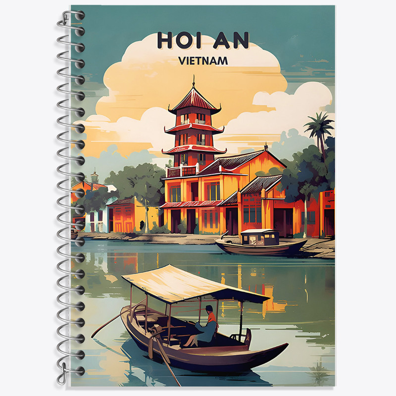دفتر زبان 50 برگ خندالو مدل سه خط طرح هوی آن (Hoi An) کد F6312