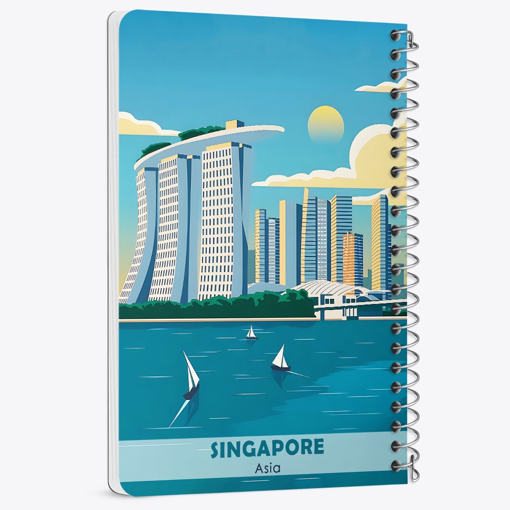 دفتر نقطه ای 50 برگ خندالو طرح سنگاپور (Singapore) کد 37710