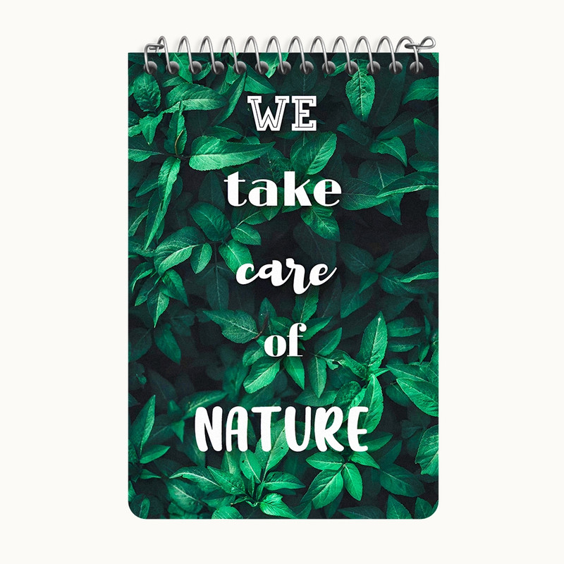 دفتر یادداشت 50 برگ خندالو طرح We Take Care Of Nature کد F5650