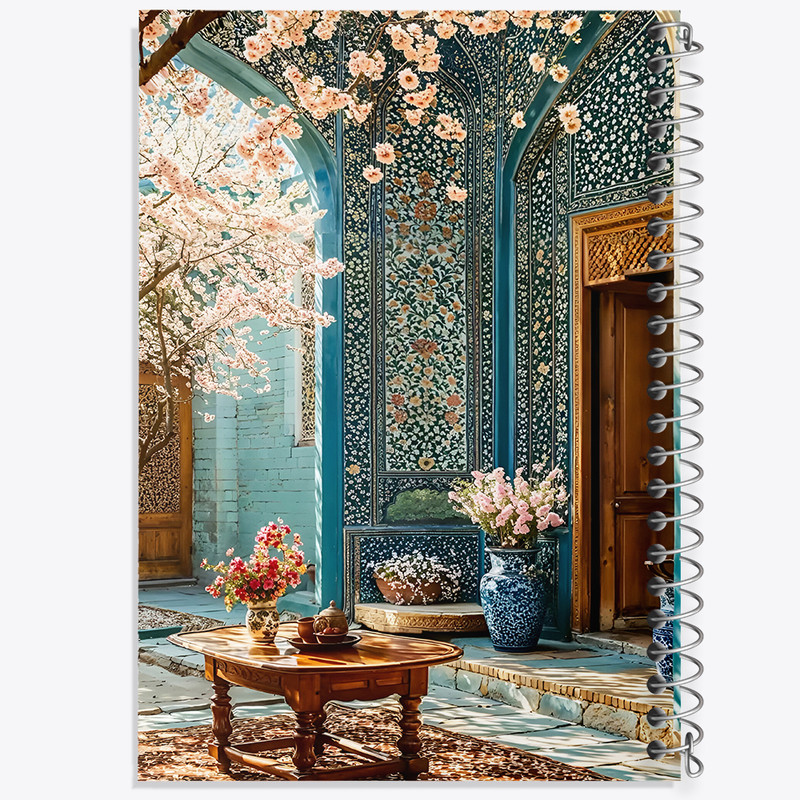 دفتر مشق 100 برگ خندالو طرح باغ ایرانی کد F10698