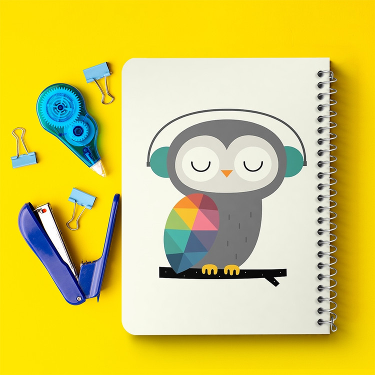 دفتر طراحی 50 برگ خندالو طرح جغد کد 5072