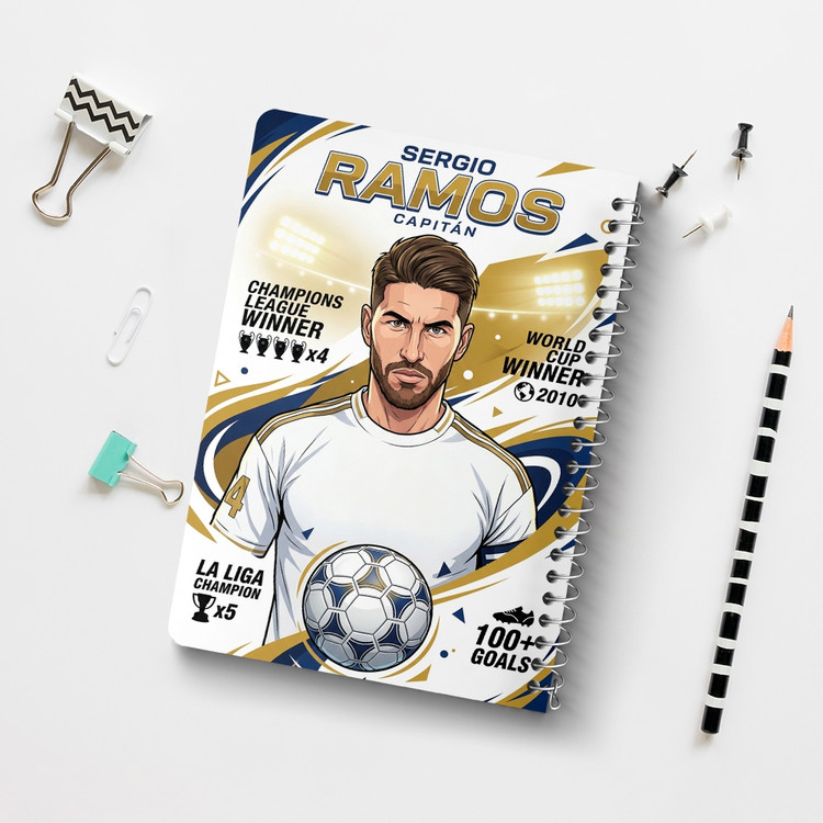دفتر طراحی 50 برگ خندالو طرح سرخیو راموس (Sergio Ramos) کد F14706