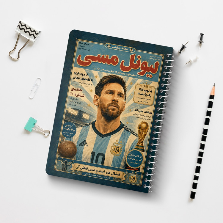 دفتر طراحی 50 برگ خندالو طرح لیونل مسی (Lionel Messi) کد F14694
